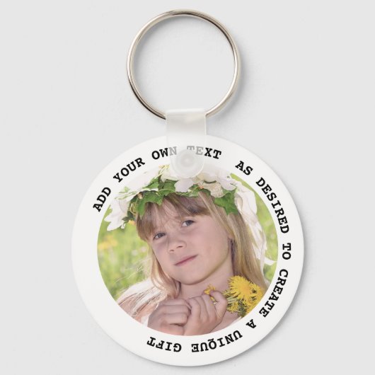 FOTOSLEUTELRING Met tekst Cadeaus onder $5 Sleutelhanger (Voorkant)