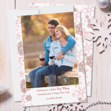 Fotosneeuw Zeer Merry Script Red Snowflake