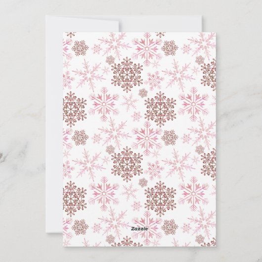 Fotosneeuw Zeer Merry Script Red Snowflake Feestdagenkaart (Achterkant)