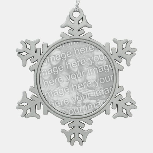 Fotosnowflake-versiering | kerstafbeelding toevoeg tin sneeuwvlok ornament (Voorkant)