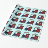 Fotostoomtrain Choo Choo Wrapper Paper Cadeaupapier (Uitgerold)