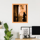  fotostraatscene in Alfama Poster (Thuiskantoor)