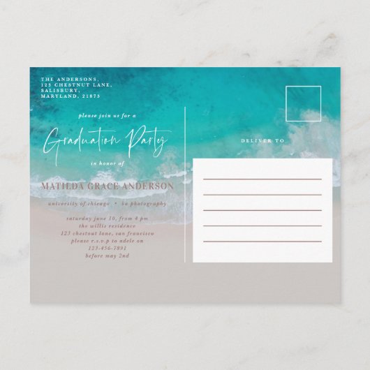 Fotostrandstranspagina afstuderen - aankondiging (Achterkant)