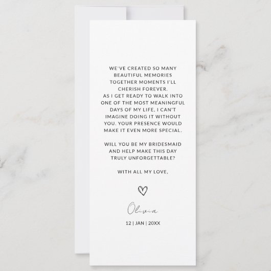 Fotostrip 4 Afbeeldingen Bruidsmeisje voorstel Kaa Save The Date (Achterkant)