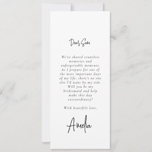 Fotostrip 4 Afbeeldingen Bruidsmeisje voorstel Kaa Save The Date (Achterkant)