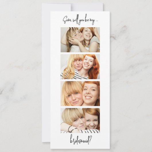 Fotostrip 4 Afbeeldingen Bruidsmeisje voorstel Kaa Save The Date (Voorkant)