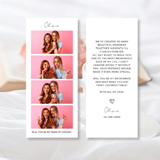 Fotostrip 4 Afbeeldingen Bruidsmeisje voorstel Kaa Save The Date