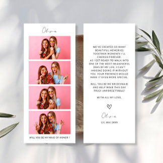 Fotostrip 4 Afbeeldingen Bruidsmeisje voorstel Kaa Save The Date