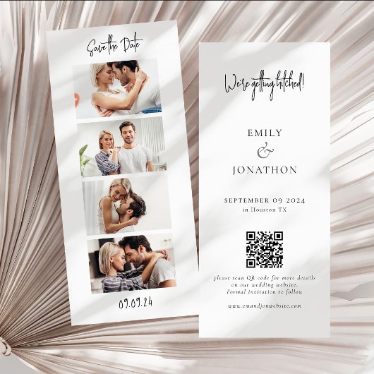 Fotostrip 4 Afbeeldingen QR Code Photobooth Weddin Save The Date