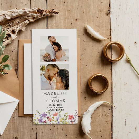 Fotostrip Bloemen Magnetische bruiloft Bewaar de d