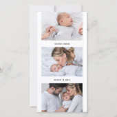 Fotostrip Collage 4 Fotogeboorte Aankondiging (Voorkant)