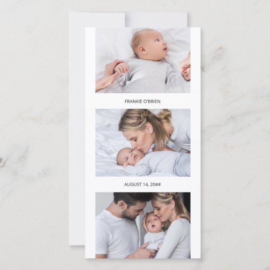 Fotostrip Collage 4 Fotogeboorte Aankondiging (Voorkant)