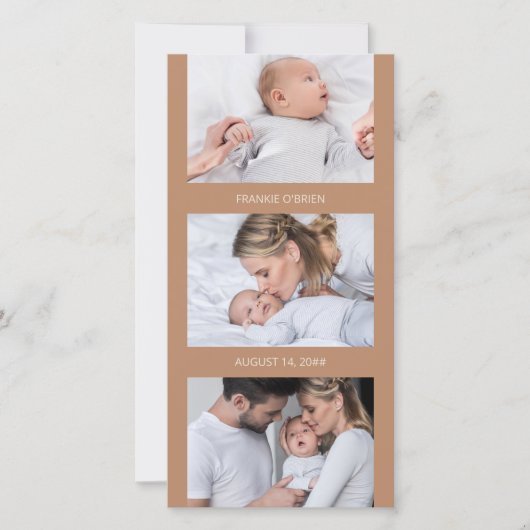 Fotostrip Collage 4 Fotoklep geboorte Aankondiging (Voorkant)