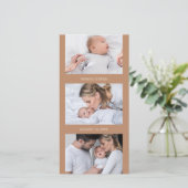 Fotostrip Collage 4 Fotoklep geboorte Aankondiging (Staand voorkant)