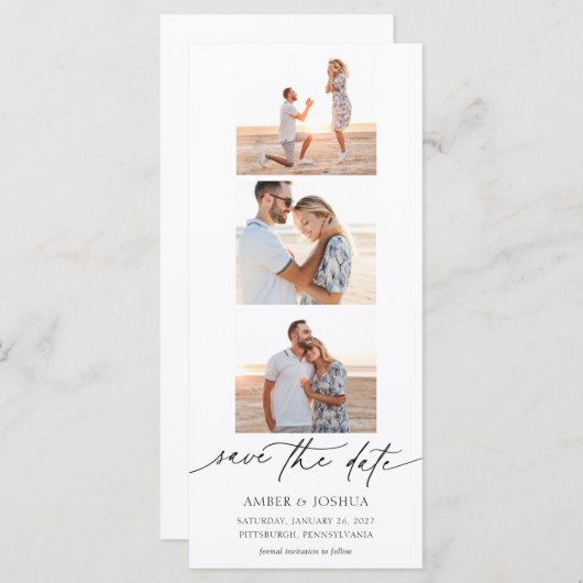 Fotostrip Fotocabine Bruiloft Sla de datum op (Voorkant / Achterkant)