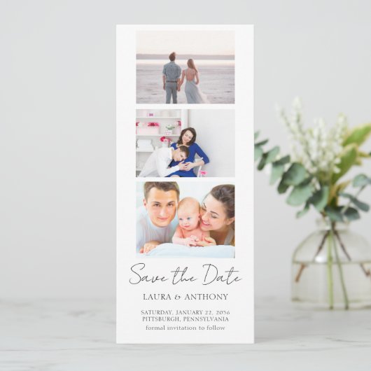 Fotostrip Fotohokje Bruiloft Save The Date (Staand voorkant)