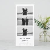 Fotostrip met QR-code Trouwen Save The Date (Staand voorkant)