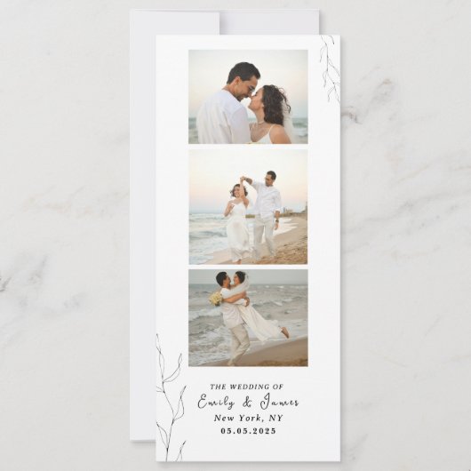 Fotostrip Minimalistische Event bruiloft Save The Date (Voorkant)