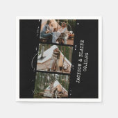 Fotostrip Modern Eenvoudig 3 foto bruiloft Servet (Voorkant)