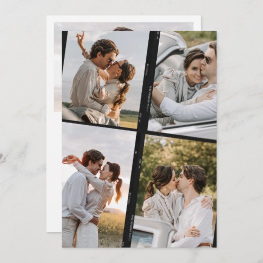 Fotostrip Moderne bruiloft Bewaar de datum Save The Date (Voorkant / Achterkant)