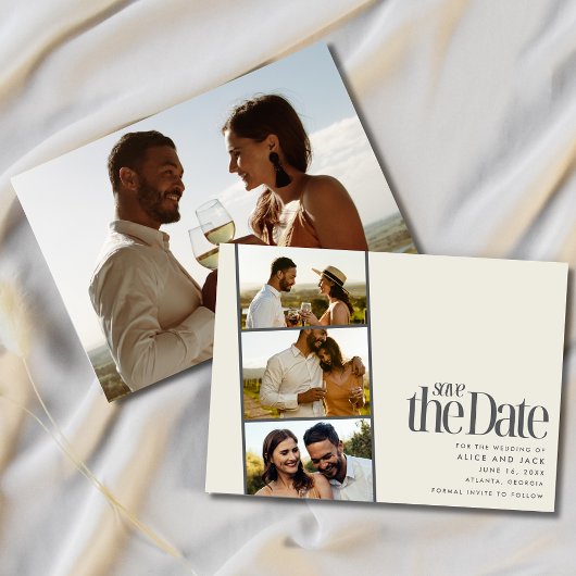 Fotostrip Moderne bruiloft Bewaar de datum Save The Date