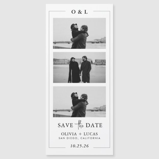 Fotostrip Monogram Rand Magnetische bruiloft (Voorkant)