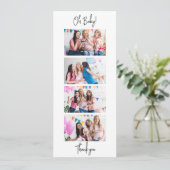 Fotostrip Photobooth Baby shower Bedankt Kaart (Staand voorkant)