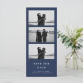 Fotostrip QR Code Navy Blue Wedding (Staand voorkant)