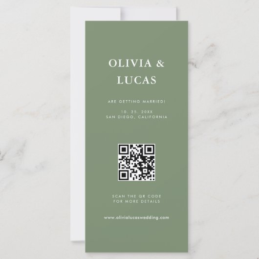 Fotostrip QR Code Sage Green Wedding (Achterkant)