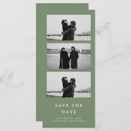 Fotostrip QR Code Sage Green Wedding (Voorkant / Achterkant)