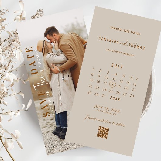 Fotostrip QR Code Wedding Sla de datum op Save The Date