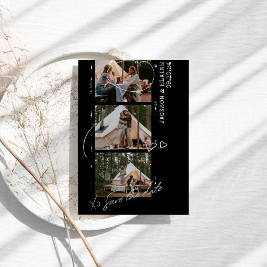 Fotostrip Trendy Moderne foto bruiloft Save The Date