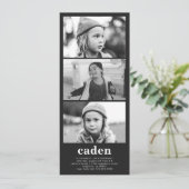 Fotostrip Verjaardag Uitnodiging (Staand voorkant)