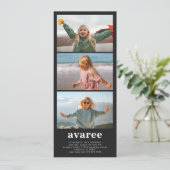 Fotostrip Verjaardag Uitnodiging (Staand voorkant)