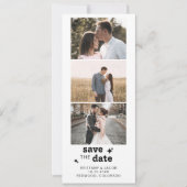 Fotostrip Vetgedrukte retro bruiloft Save The Date (Voorkant)