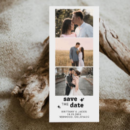 Fotostrip Vetgedrukte retro bruiloft Save The Date