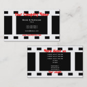  fotostrip zwart wit rood visitekaartje (Voorkant / Achterkant)