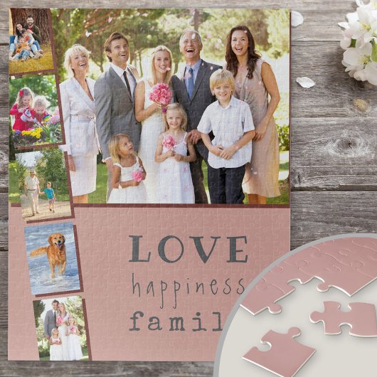 Fotostrips Collage Love Gelukkig Family Roze Legpuzzel