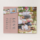 Fotostrips Collage Love Gelukkig Family Roze Legpuzzel (Horizontaal)
