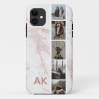 Fotostrips Roze Marmer Aangepaste Initialen