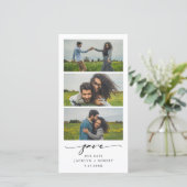 Fotostrook Sla de datum Fotocabine Trouwdatum op Save The Date (Staand voorkant)