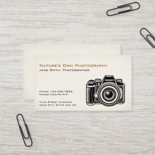 Fotostudio Fotograaf Visitekaartje (Voorkant / Achterkant in situ)
