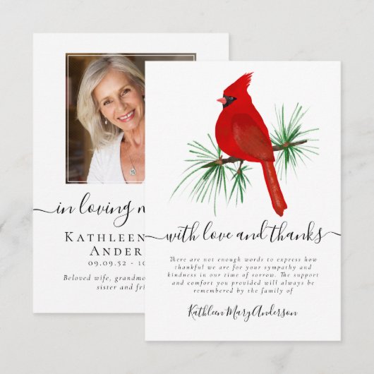 Fotosympathie begrafenis Memorial Hartelijk dank Bedankkaart (Voorkant / Achterkant)