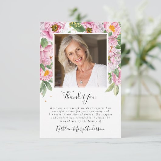 Fotosympathie begrafenis Memorial Hartelijk dank Bedankkaart (Staand voorkant)
