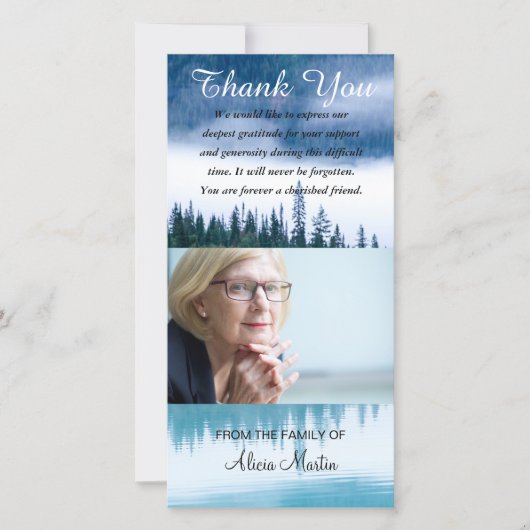 Fotosympathie Memorial Bedankt Lake Reflection (Voorkant)