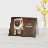 Fotosympathie van Pug Brown Dog Kaart (Gele Bloem)