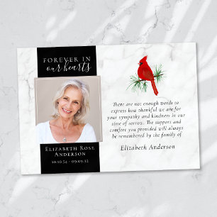 Fotosympathie voor eeuwig in ons hart bedankkaart