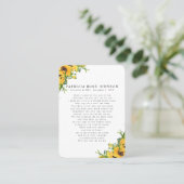 Fotosympathie voor zonnebloem Funeral Memorial Kaa Visitekaartje (Staand voorkant)