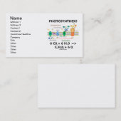 Fotosynthese (chemische formule) visitekaartje (Voorkant / Achterkant)