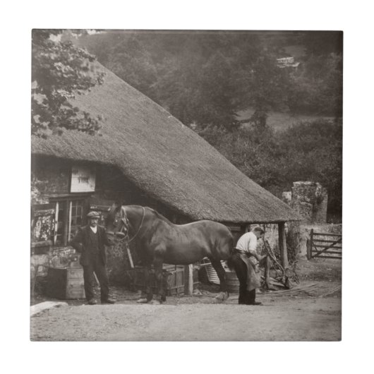 fototegel, zwarte smid tegeltje (Voorkant)
